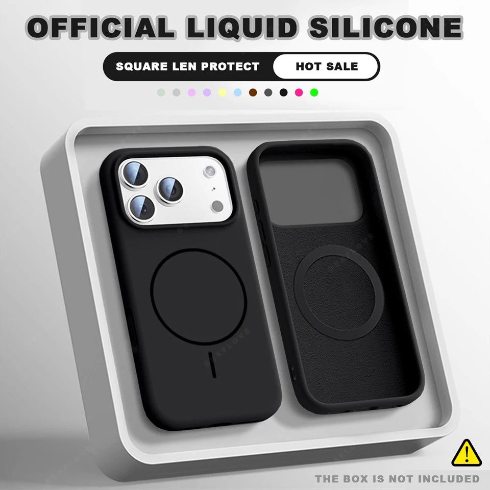 Cute Magnetic Phone Case For iPhone 17 Magsafe Liquid Silicone Charge Protector Soft Cover