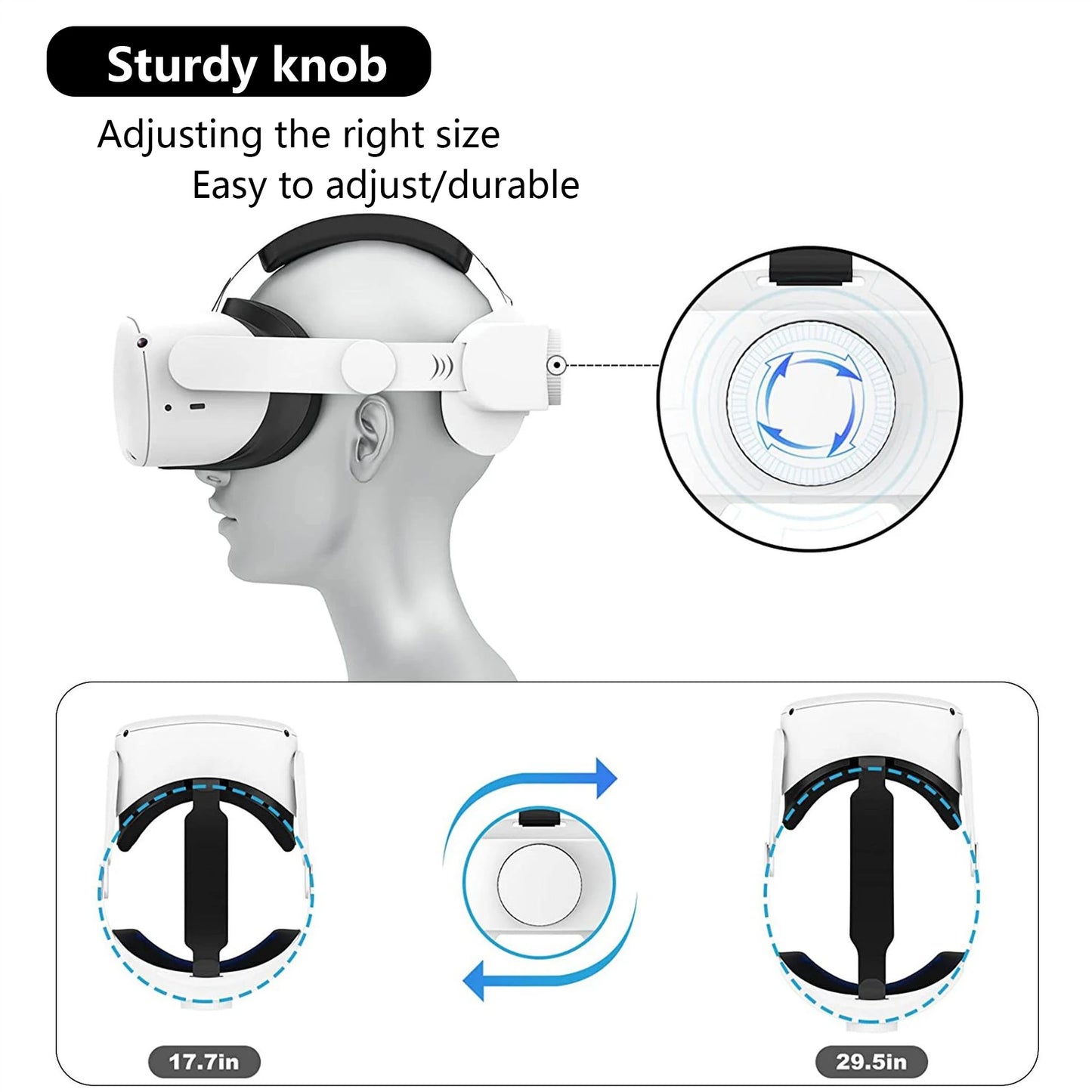 Adjustable Head Strap for Meta Quest 2 – Enhanced Comfort & Support VR Accessory