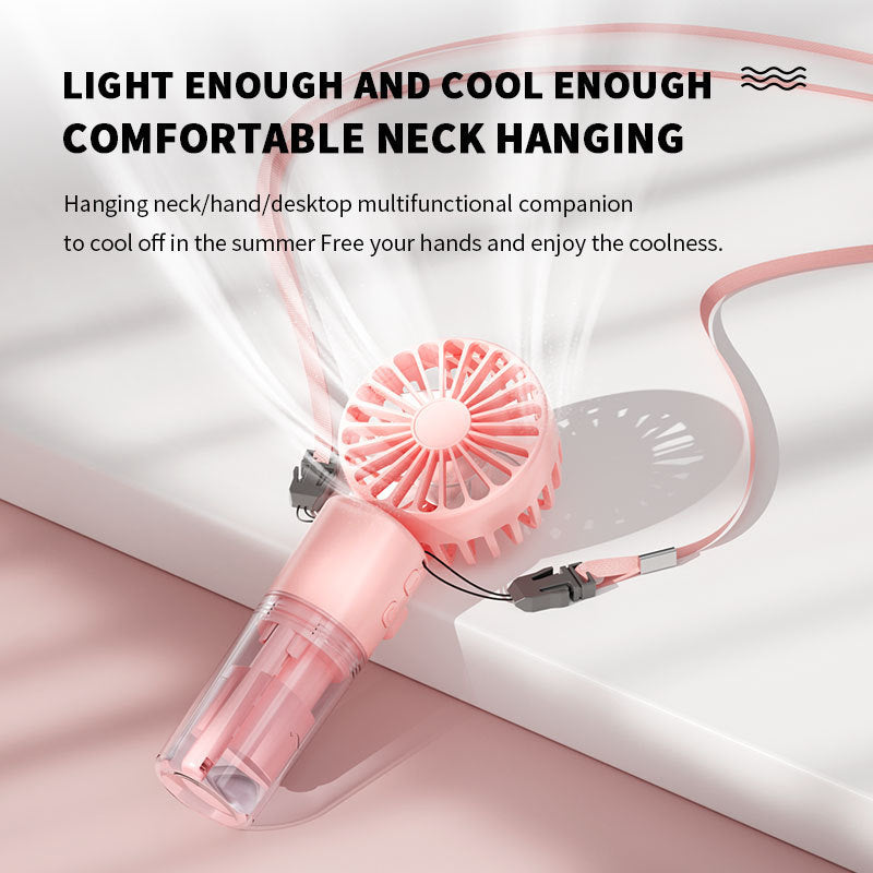 Portable Handheld Mist Fan – 4-Speed Rechargeable Spray Fan for Outdoor Cooling