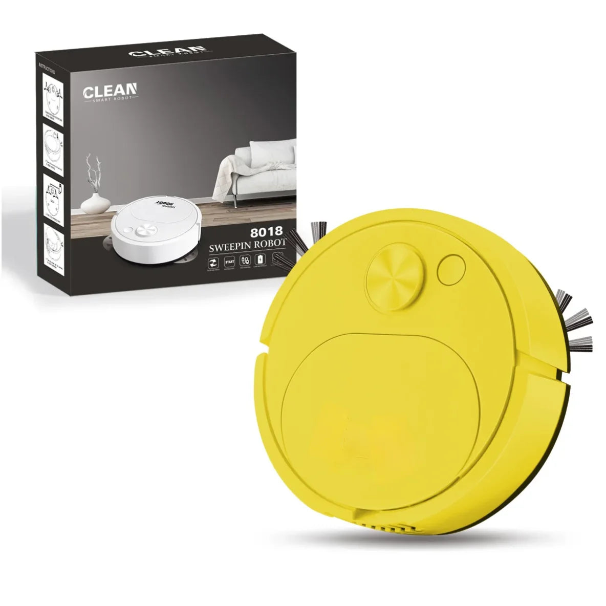 Smart 3-in-1 USB Robot Vacuum Cleaner – 1500Pa Sweep, Mop & Drag