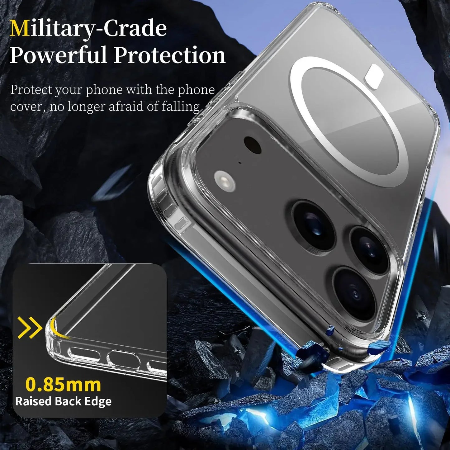 Original Clear Acrylic Magnetic Phone Case for iPhone 17 Air 17 Pro Max Shockproof Protector Cover