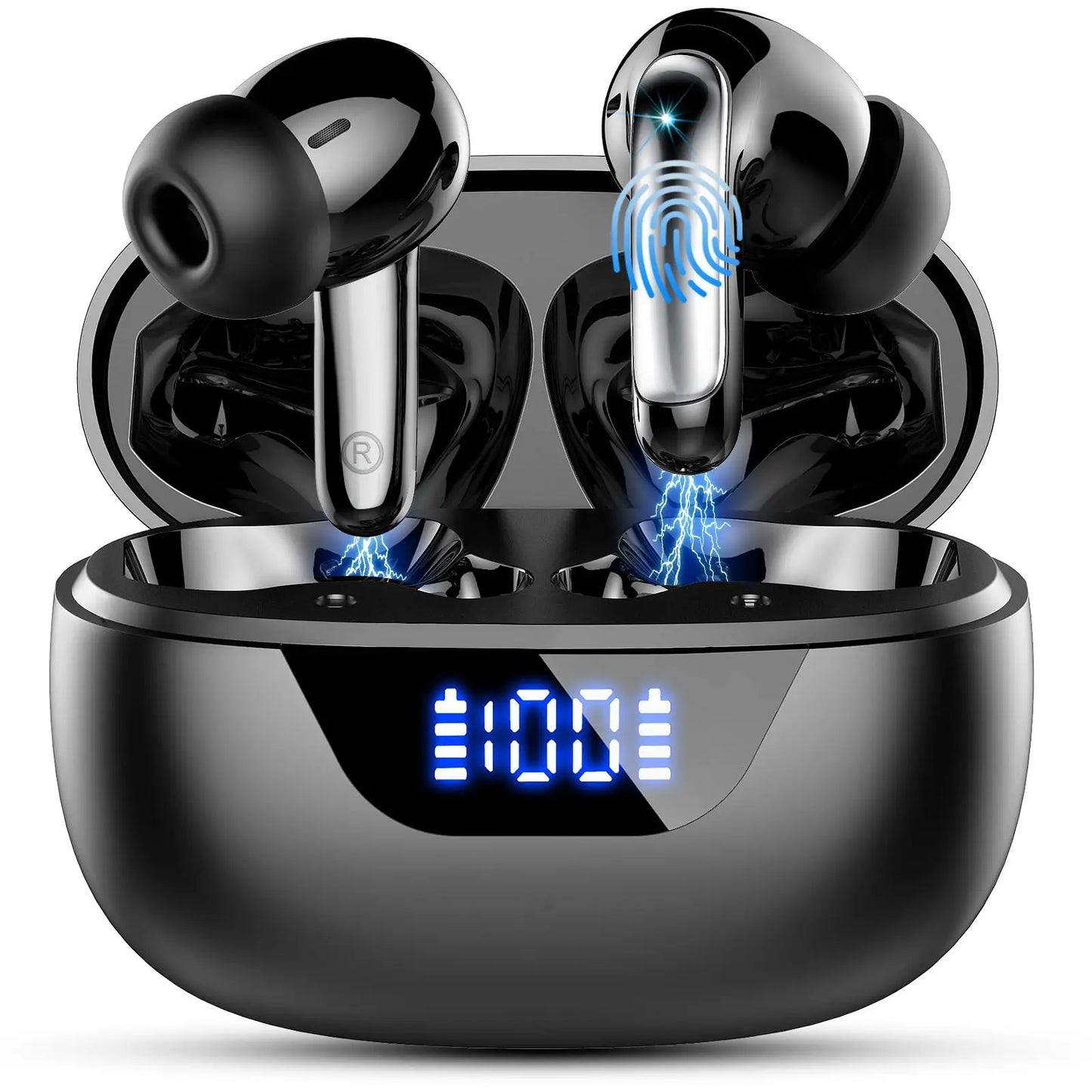 Bluetooth 5.3 Wireless Earbuds with ENC Noise Reduction – 48H Battery & LED Display