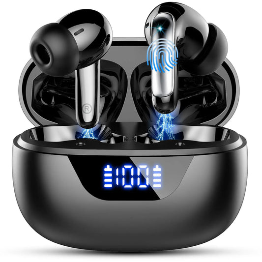 Bluetooth 5.3 Wireless Earbuds with ENC Noise Reduction – 48H Battery & LED Display