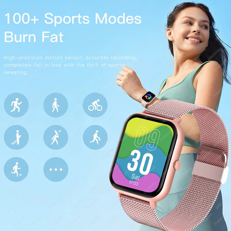 Bluetooth Smartwatch with Call Function – Heart Rate, Blood Oxygen, AI Assistant