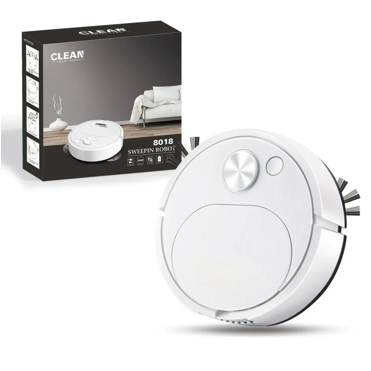 Smart 3-in-1 USB Robot Vacuum Cleaner – 1500Pa Sweep, Mop & Drag