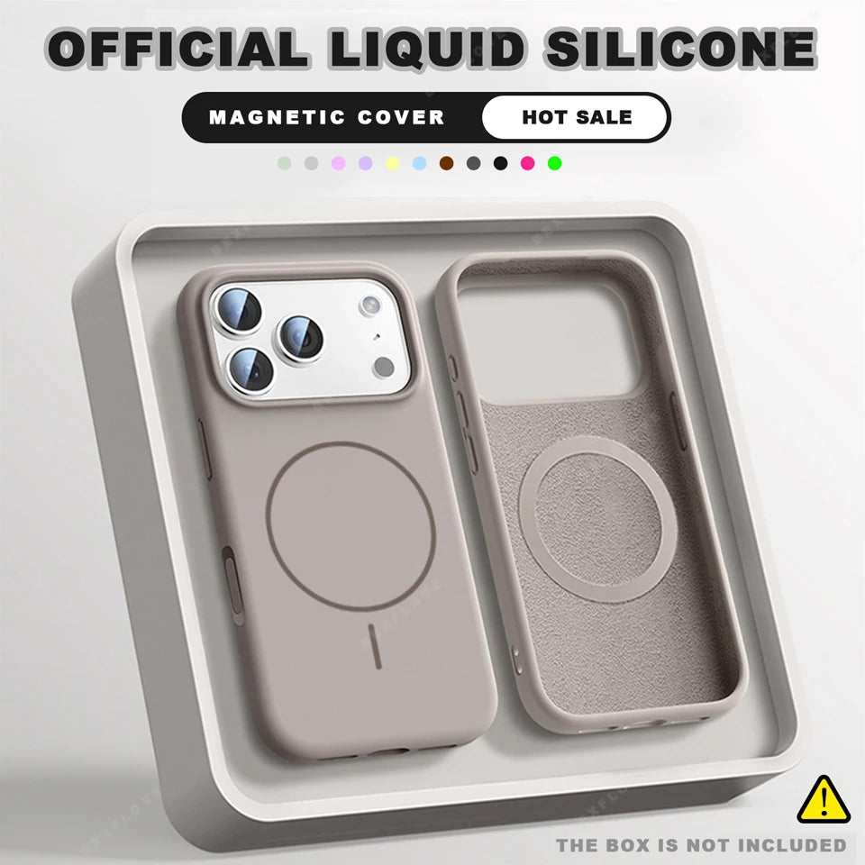 Cute Magnetic Phone Case For iPhone 17 Magsafe Liquid Silicone Charge Protector Soft Cover