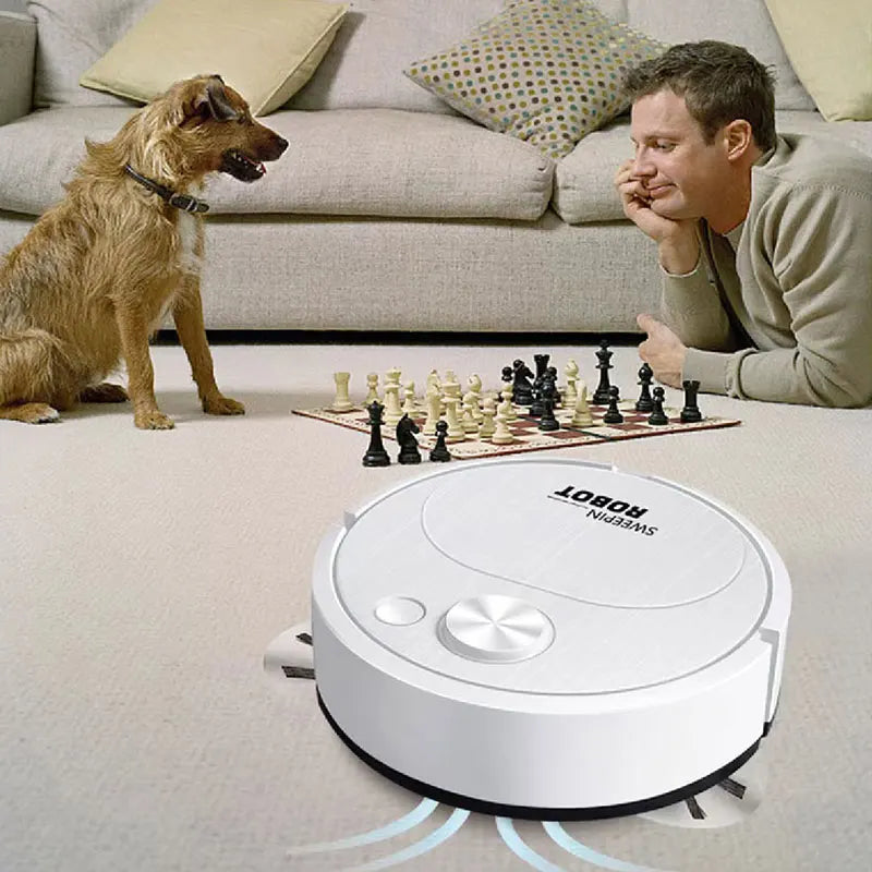 Smart 3-in-1 USB Robot Vacuum Cleaner – 1500Pa Sweep, Mop & Drag
