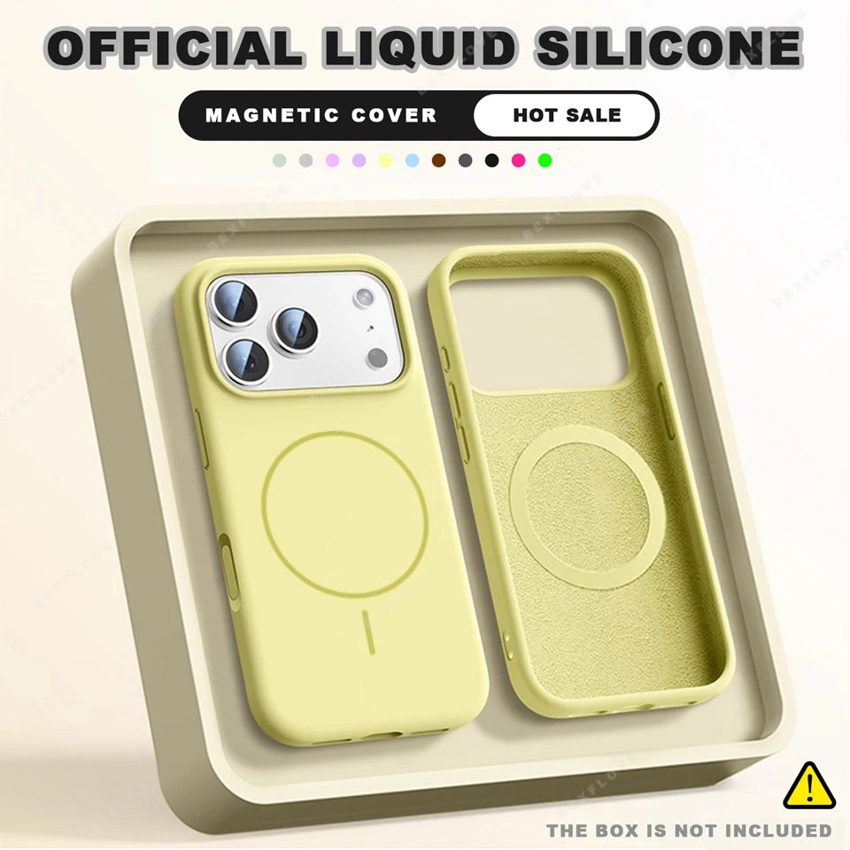 Cute Magnetic Phone Case For iPhone 17 Magsafe Liquid Silicone Charge Protector Soft Cover