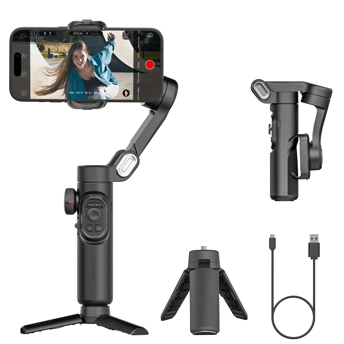 Smart XE 3-Axis Kit Gimbal Stabiliser with Magnetic Fill Light