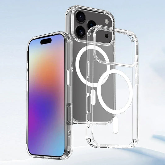 Original Clear Acrylic Magnetic Phone Case for iPhone 17 Air 17 Pro Max Shockproof Protector Cover