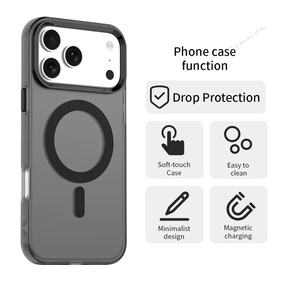 New Magnetic Phone Case for iPhone 17 Pro Max Air Magsafe Clear Candy Matte Protector Shockproof Cover