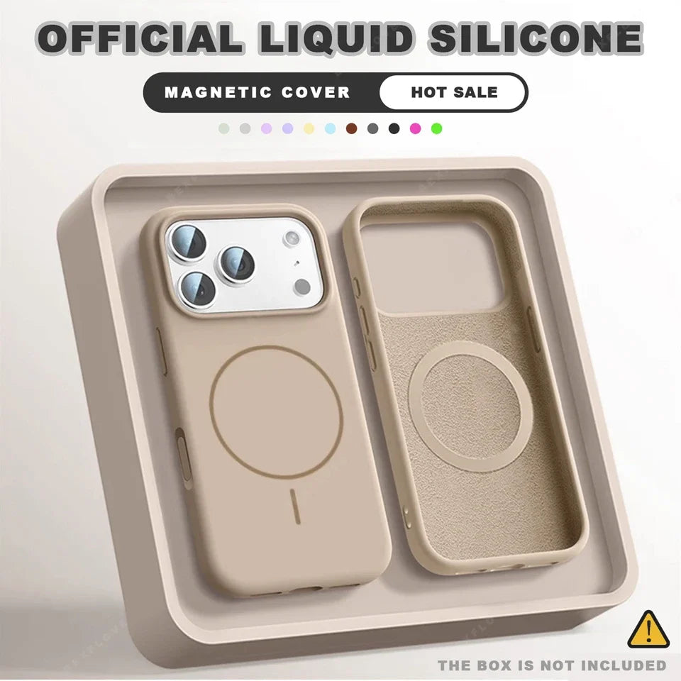 Cute Magnetic Phone Case For iPhone 17 Magsafe Liquid Silicone Charge Protector Soft Cover