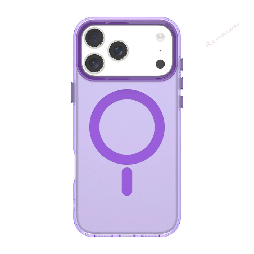 New Magnetic Phone Case for iPhone 17 Pro Max Air Magsafe Clear Candy Matte Protector Shockproof Cover