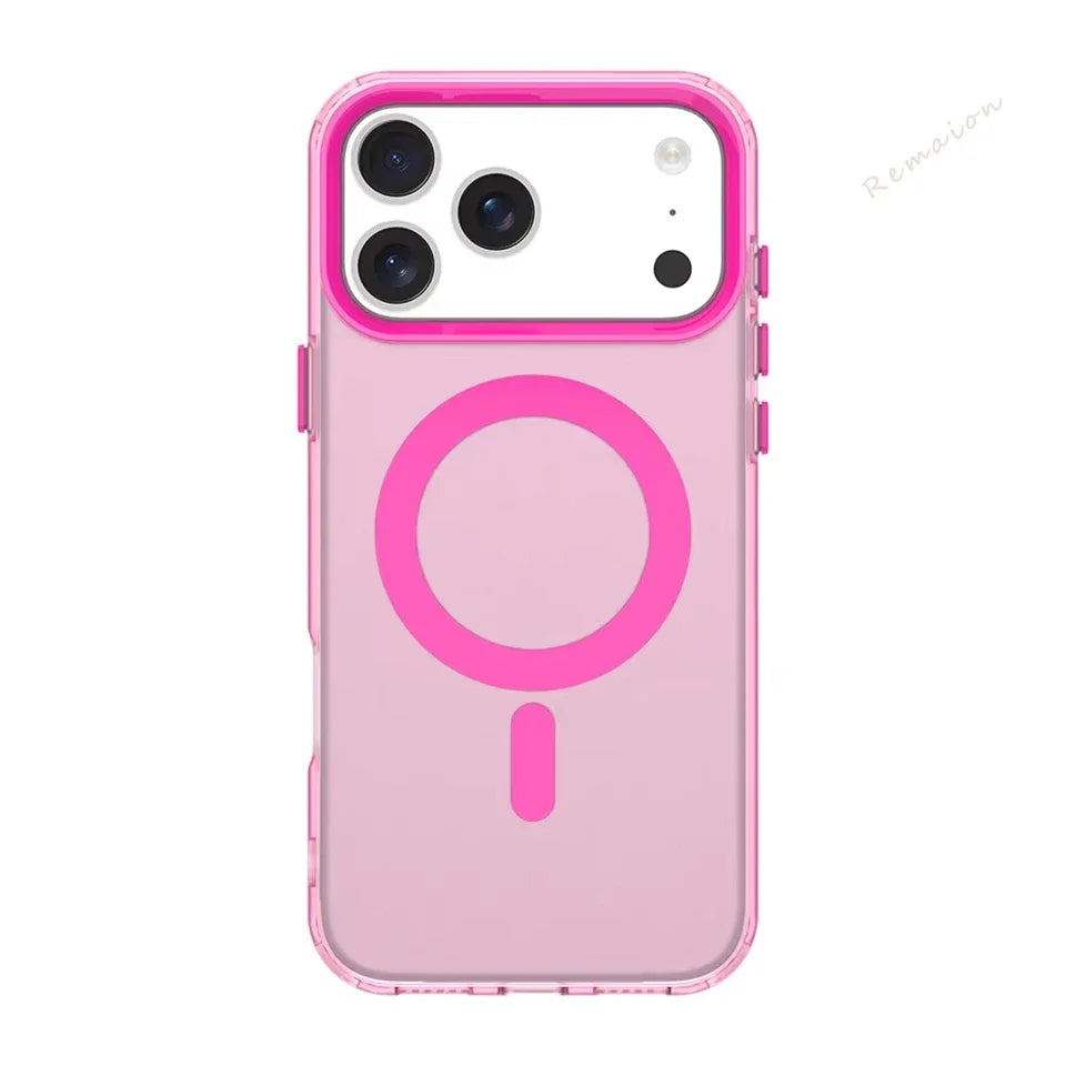New Magnetic Phone Case for iPhone 17 Pro Max Air Magsafe Clear Candy Matte Protector Shockproof Cover