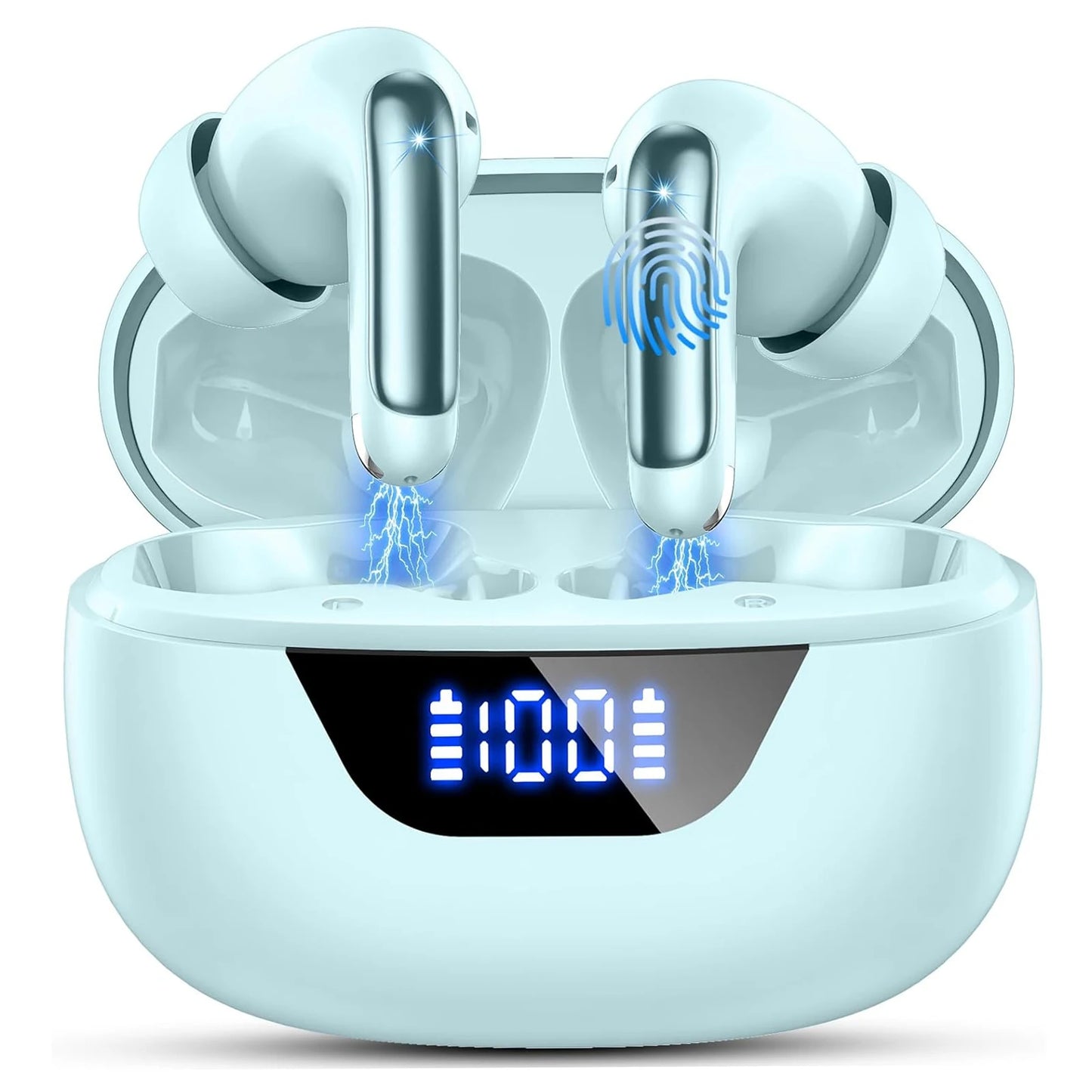 Bluetooth 5.3 Wireless Earbuds with ENC Noise Reduction – 48H Battery & LED Display