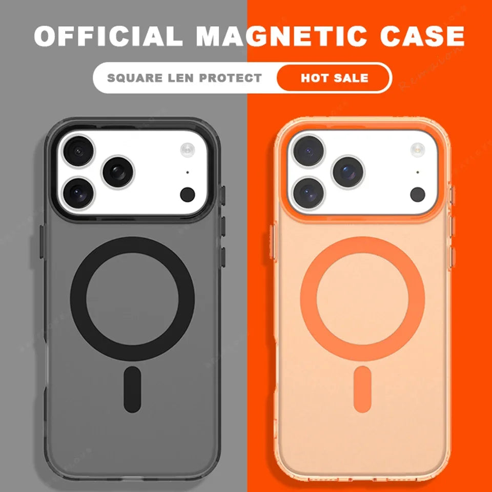 New Magnetic Phone Case for iPhone 17 Pro Max Air Magsafe Clear Candy Matte Protector Shockproof Cover