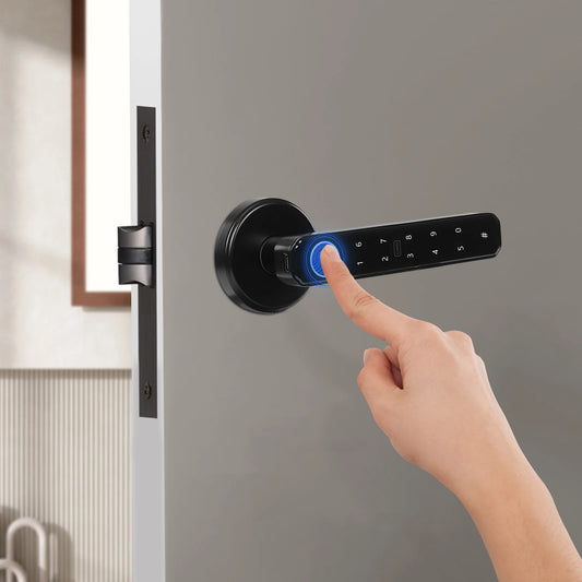 Smart Fingerprint Door Lock – Aluminium Alloy with Handle & Backup Keys