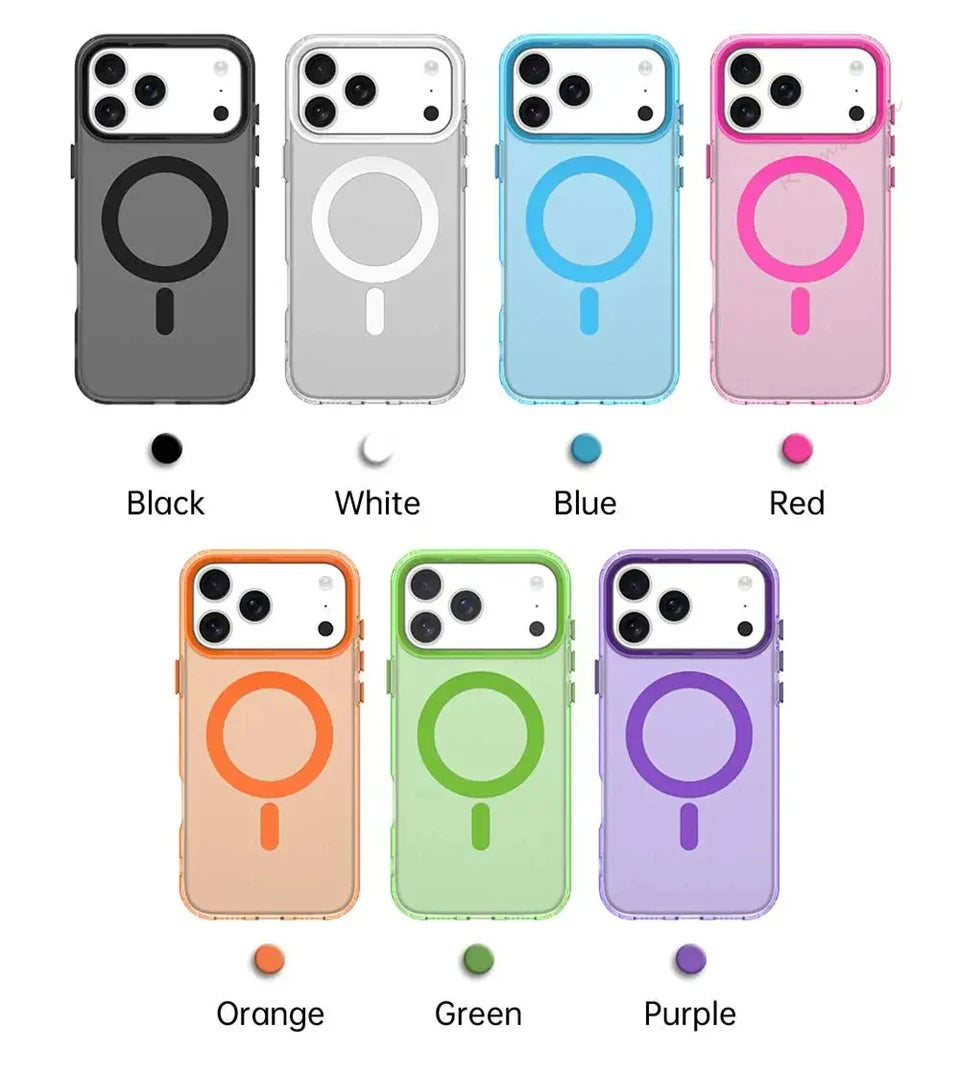 New Magnetic Phone Case for iPhone 17 Pro Max Air Magsafe Clear Candy Matte Protector Shockproof Cover