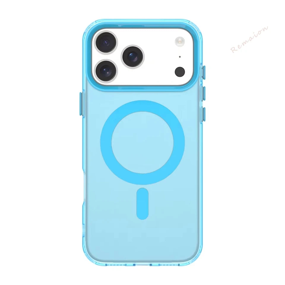 New Magnetic Phone Case for iPhone 17 Pro Max Air Magsafe Clear Candy Matte Protector Shockproof Cover