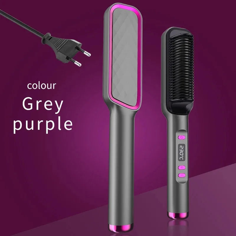 Electric Hair Straightening Comb – Anti-Scald Styling Brush with Ionic Technology