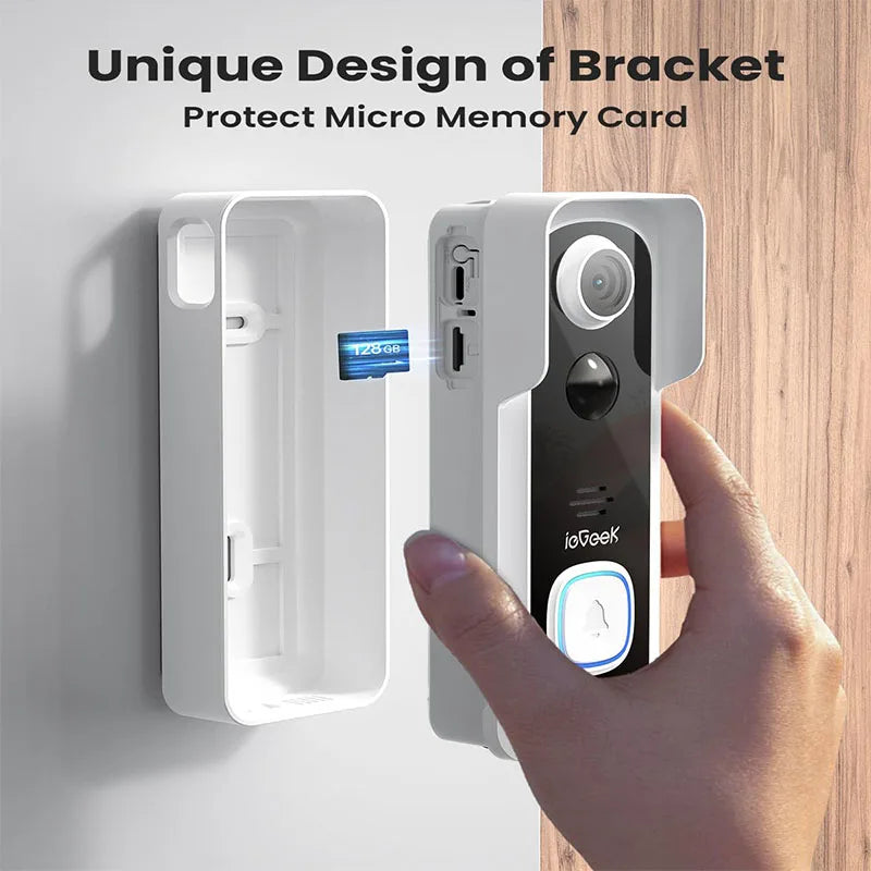 2K Wireless Video Doorbell with Chime – Smart Security with Voice Messaging