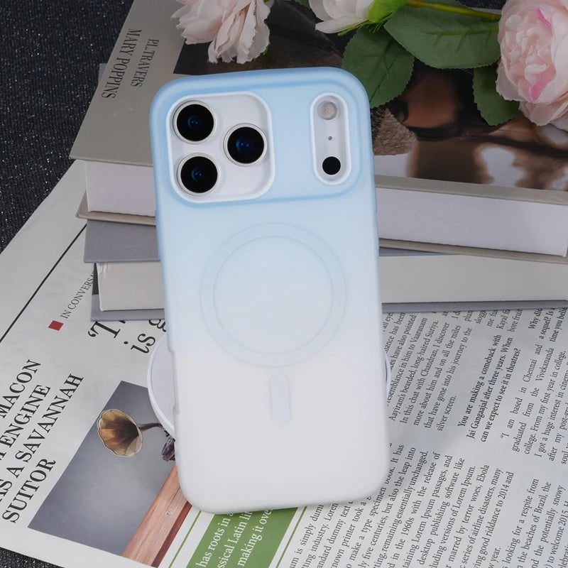 Color Gradient 2 in 1 Candy Magnetic Phone Case for iPhone 17air 17 Pro Max Magsafe Protector Matte Cover