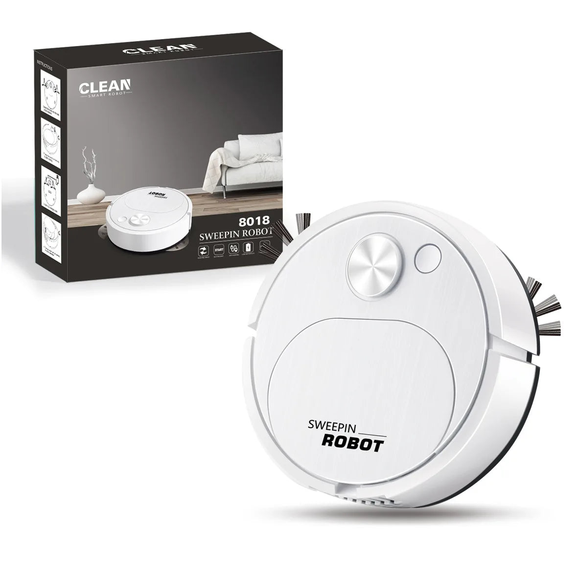 Smart 3-in-1 USB Robot Vacuum Cleaner – 1500Pa Sweep, Mop & Drag
