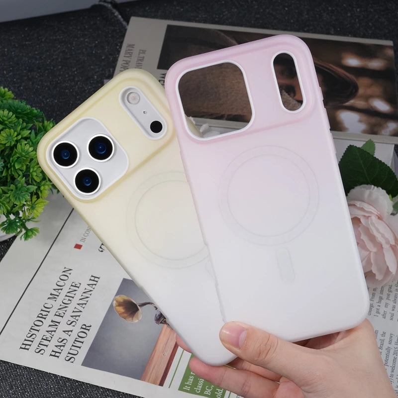 Color Gradient 2 in 1 Candy Magnetic Phone Case for iPhone 17air 17 Pro Max Magsafe Protector Matte Cover