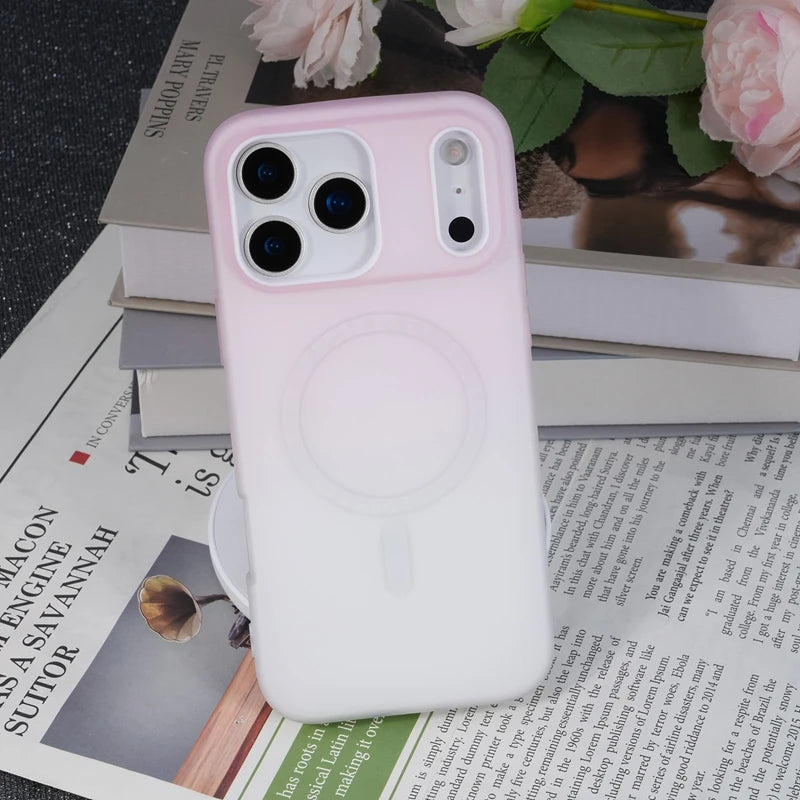 Color Gradient 2 in 1 Candy Magnetic Phone Case for iPhone 17air 17 Pro Max Magsafe Protector Matte Cover